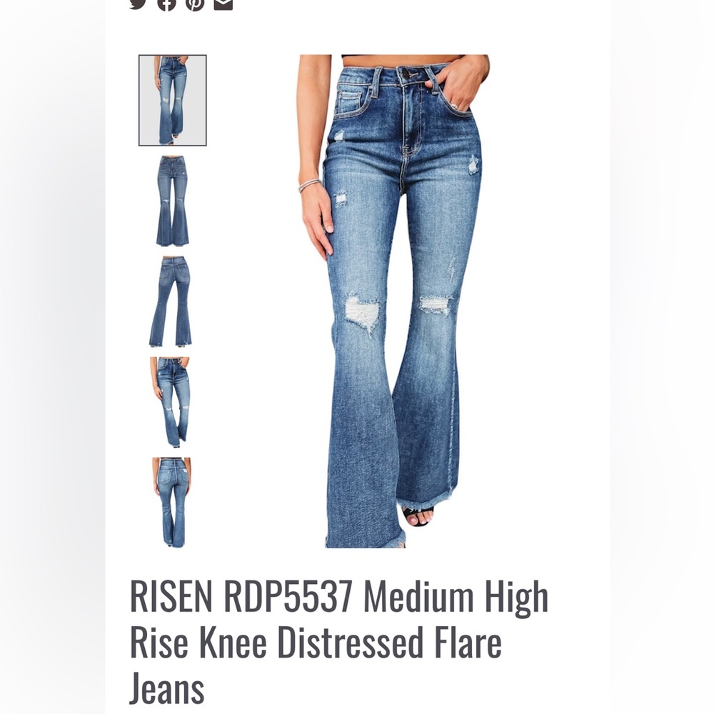 Risen flare jeans